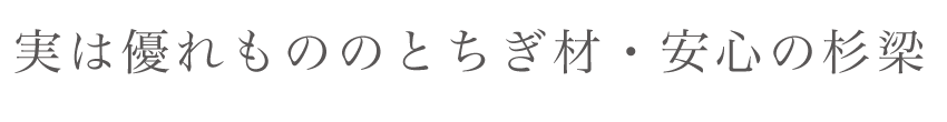 実は優れもののとちぎ材・安心の杉梁